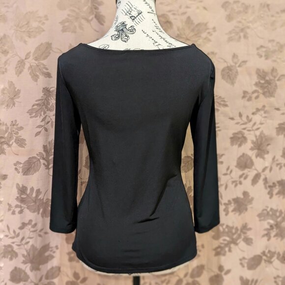 Premise Studio Black Cut-Out Neckline Blouse, Size XS, Excellent Used Condition! - Picture 3 of 4